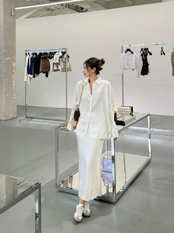 Chân váy lụa đuôi cá – chất liệu Nano Polyester mềm mịn, tôn dáng thanh lịch